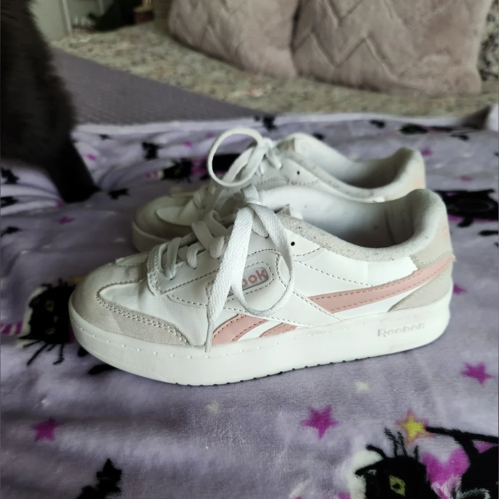 Reebok Kids White and Pink Sneakers
